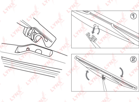 Щетка стеклоочистителя задняя, 350мм, lynxauto, lr35e