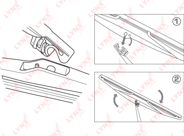 Щетка стеклоочистителя задняя, 350мм, lynxauto, lr35e