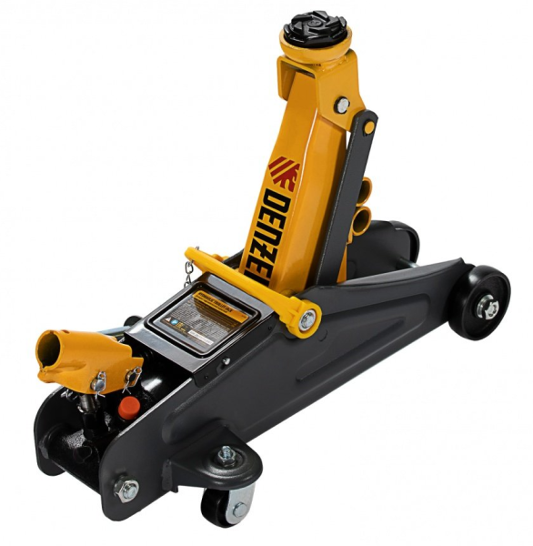 Домкрат гидравлический подкатной с фиксатором, 2 т, 130-330 мм  denzel