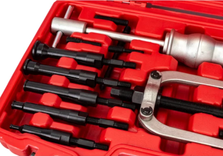 Набор съемников внутренних подшипников цанговый с обратным молотком(8-58мм) 16пр., в кейсе 