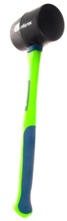 Киянка резиновая, 450г., черная резина, фибергласовая рукоятка// сибртех