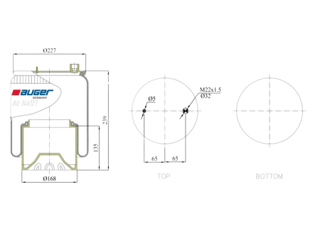 Пневморессора mb actros mp4 в сборе со стальным стаканом (auger)