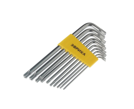 Набор ключей torx  г-образных удлиненных t9-t50 10пр. эврика /1/12/60