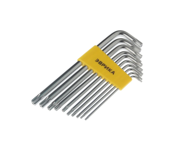 Набор ключей torx  г-образных удлиненных t9-t50 10пр. эврика /1/12/60