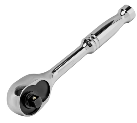 Ключ-трещотка 1/4", crv, 120 зубьев, цельнометаллический, хром gross
