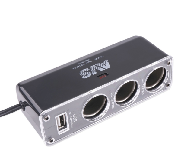 Разветвитель прикуривателя avs 12/24 (на 3 выхода+usb) cs313u