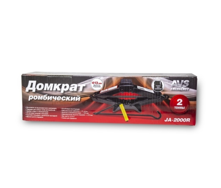 Домкрат ромбический avs ja-2000r, 2т, 120-413мм с резиновой опорой + сумка в комплекте