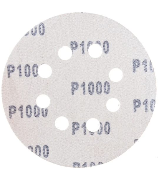 Круг шлифовальный перфорированный, 8 отверстий, 125 мм, p1000, 5 шт росомаха 438810