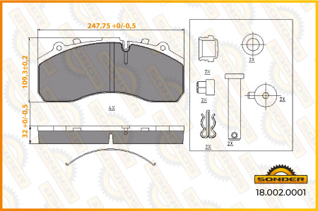 Комплект дисковых колодок knorr sb/sn7 (sonder)