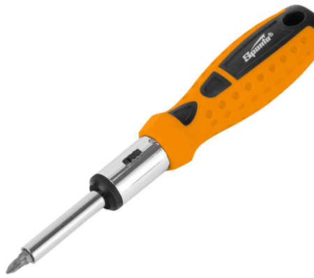 Отвертка-реверс + биты, 10 пред., ph + sl + pz, crv, 2к рукоятка sparta