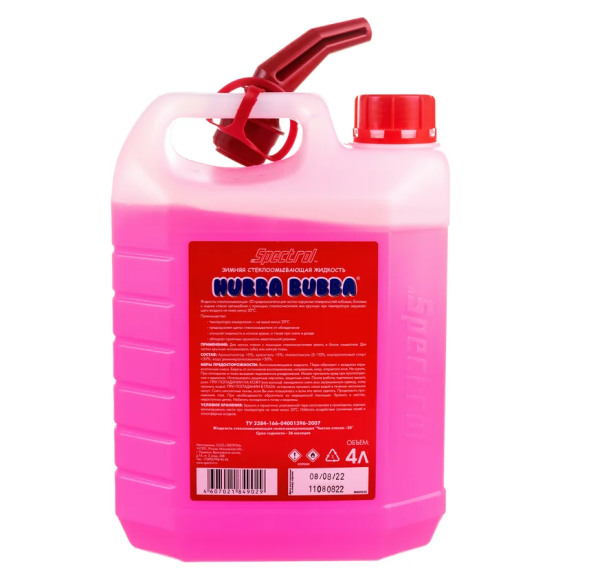 Стеклоомывающая жидкость зимняя hubba bubba -20  (с ароматом жеват.резинки)  4л спектрол