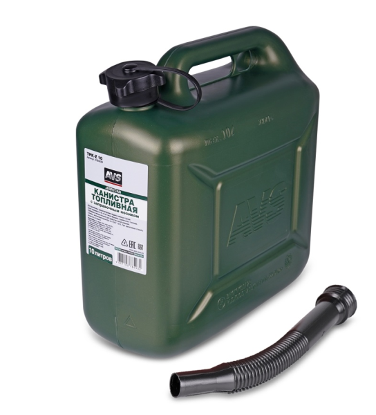 Канистра топливная пластик 10л. (тёмн.зелён.) avs tpk-z 10