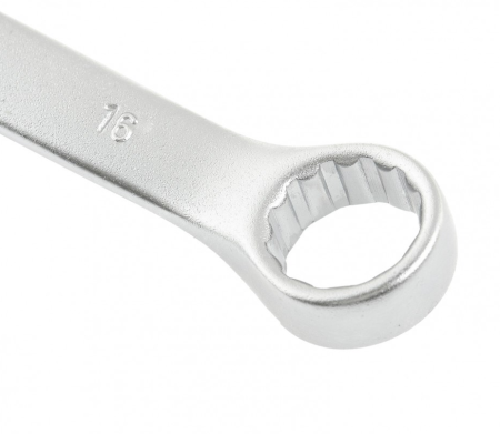 Ключ комбинированный, 16 мм, crv, матовый хром stels