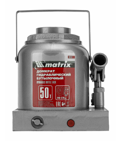 Домкрат гидравлический бутылочный, 50 т, h подъема 240-370 мм  matrix