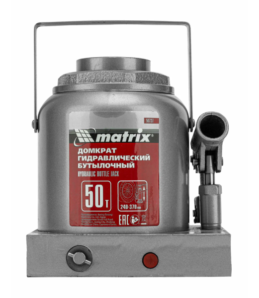 Домкрат гидравлический бутылочный, 50 т, h подъема 240-370 мм  matrix