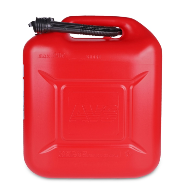 Канистра топливная пластик.20л. (красная) avs tpk-20