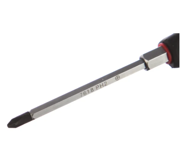 Отвертка крестовая ph 2.0х100мм усиленная со сквозным стержнем jtc   jtc-7618