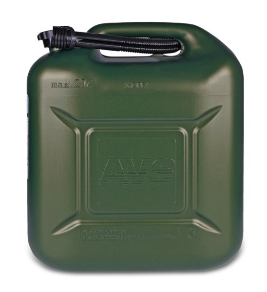 Канистра топливная пластик.20л. (тёмн.зелён.) avs tpk-z 20