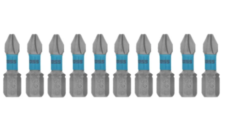 Набор бит pz2 х90, сталь s2, 10шт.  gross