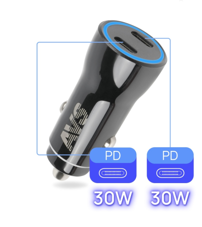 Usb автомобильное зарядное устройство avs 2 порта uc-740 (pd type c 40w)