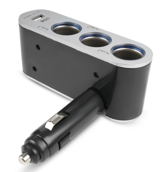 Разветвитель прикуривателя avs 12/24 (на 3 выхода+usb) cs312u